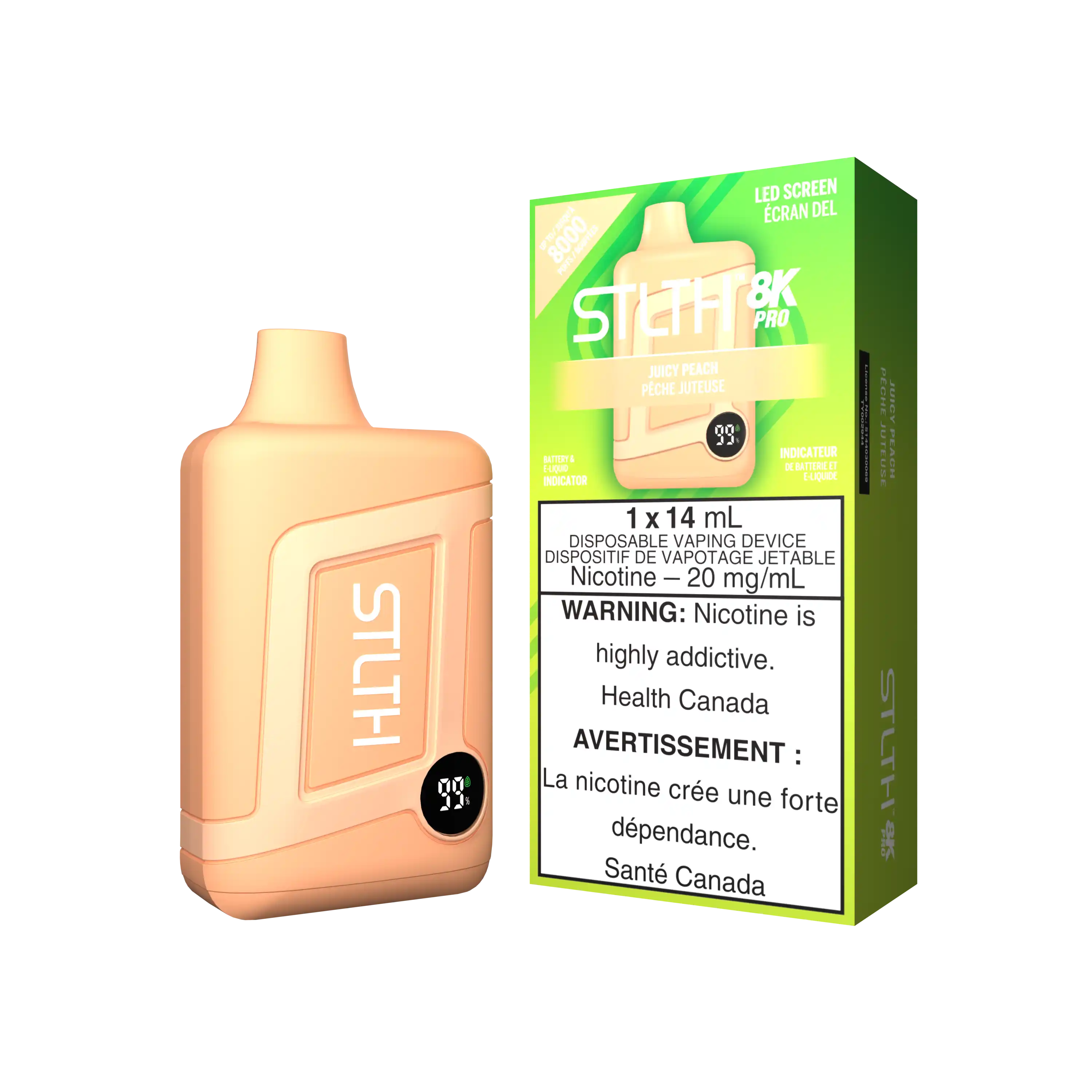 Juicy Peach Stlth 8K Pro - Disposable Vape by STLTH