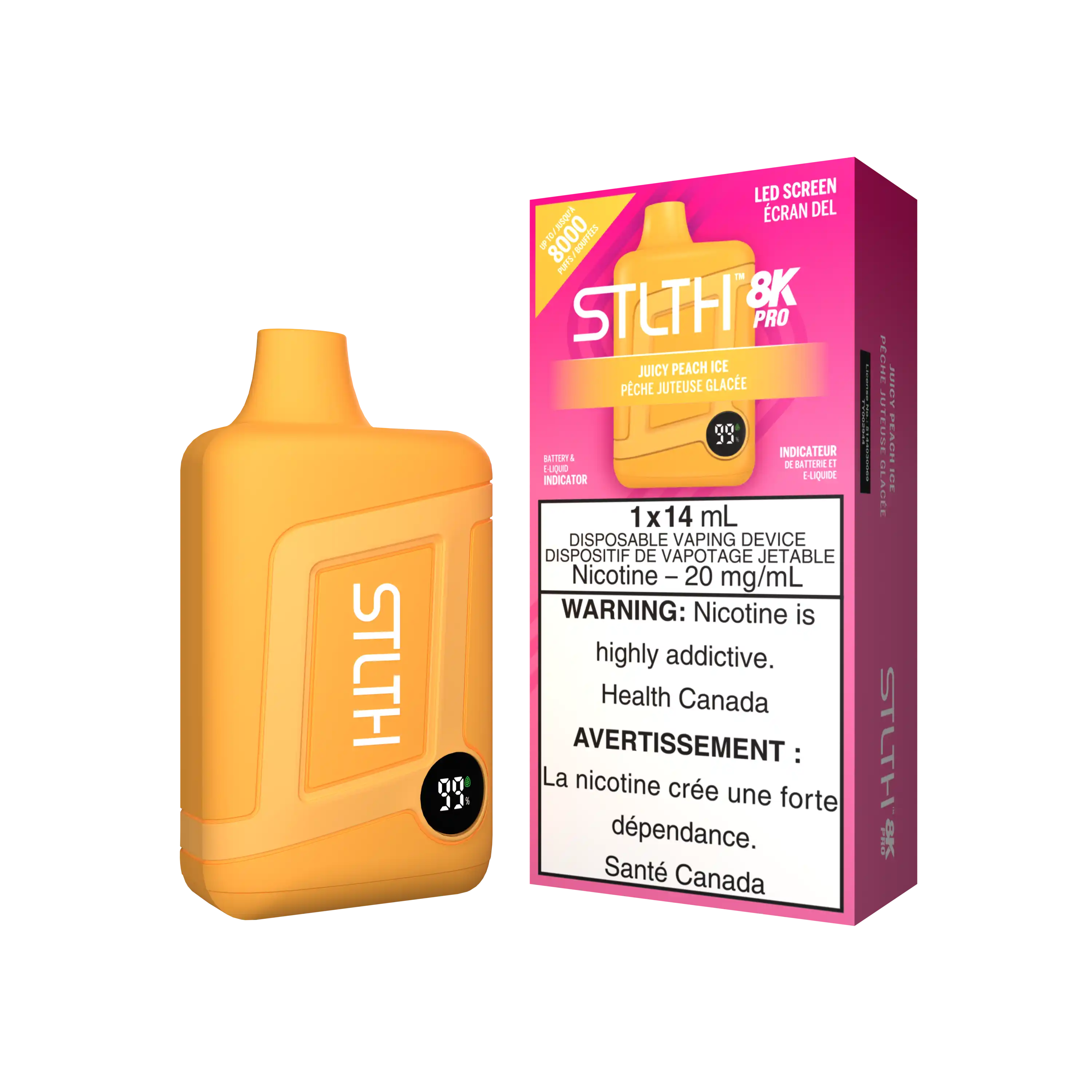 Juicy Peach Ice Stlth 8K Pro - Disposable Vape by STLTH