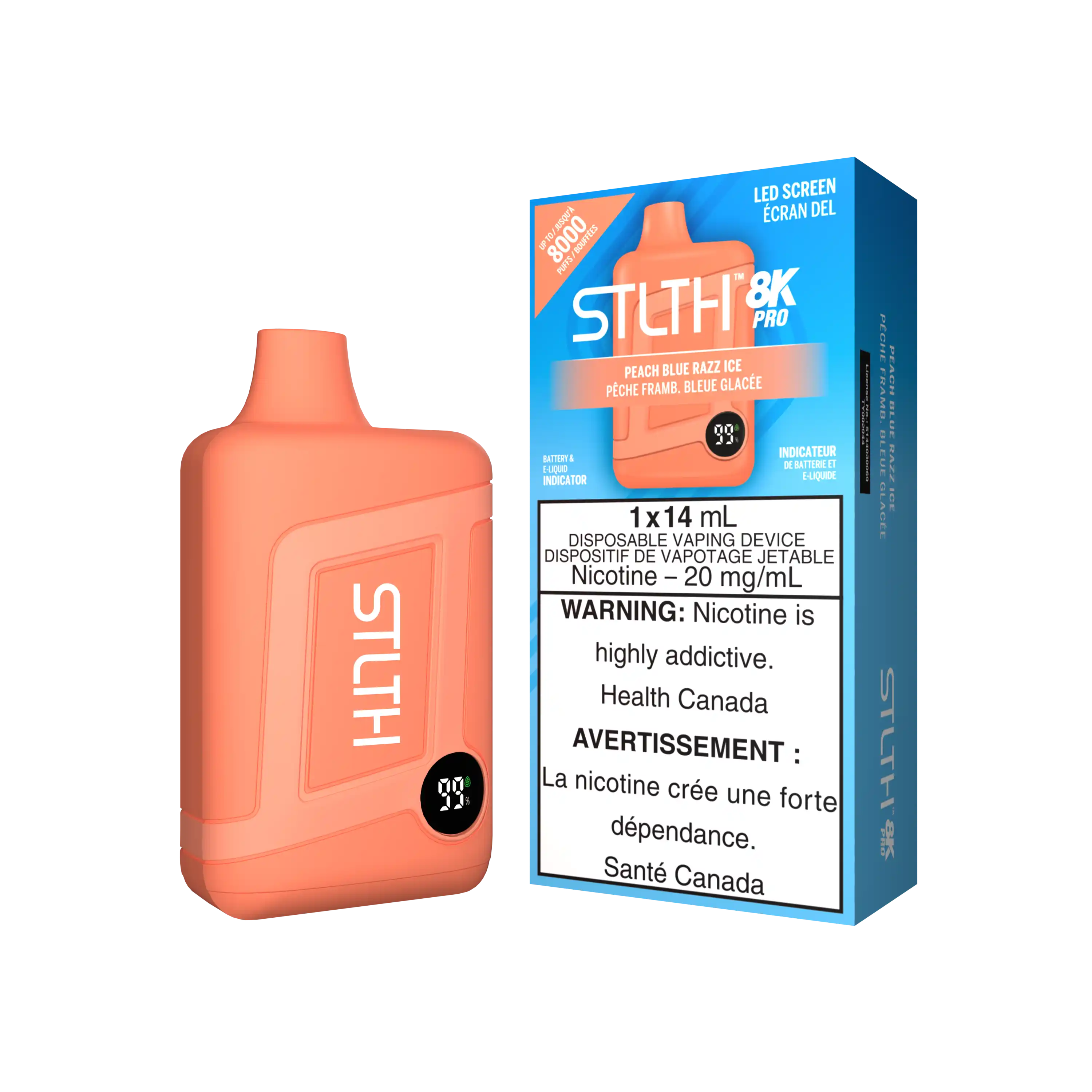 Peach Blue Razz Ice Stlth 8K Pro - Disposable Vape by STLTH