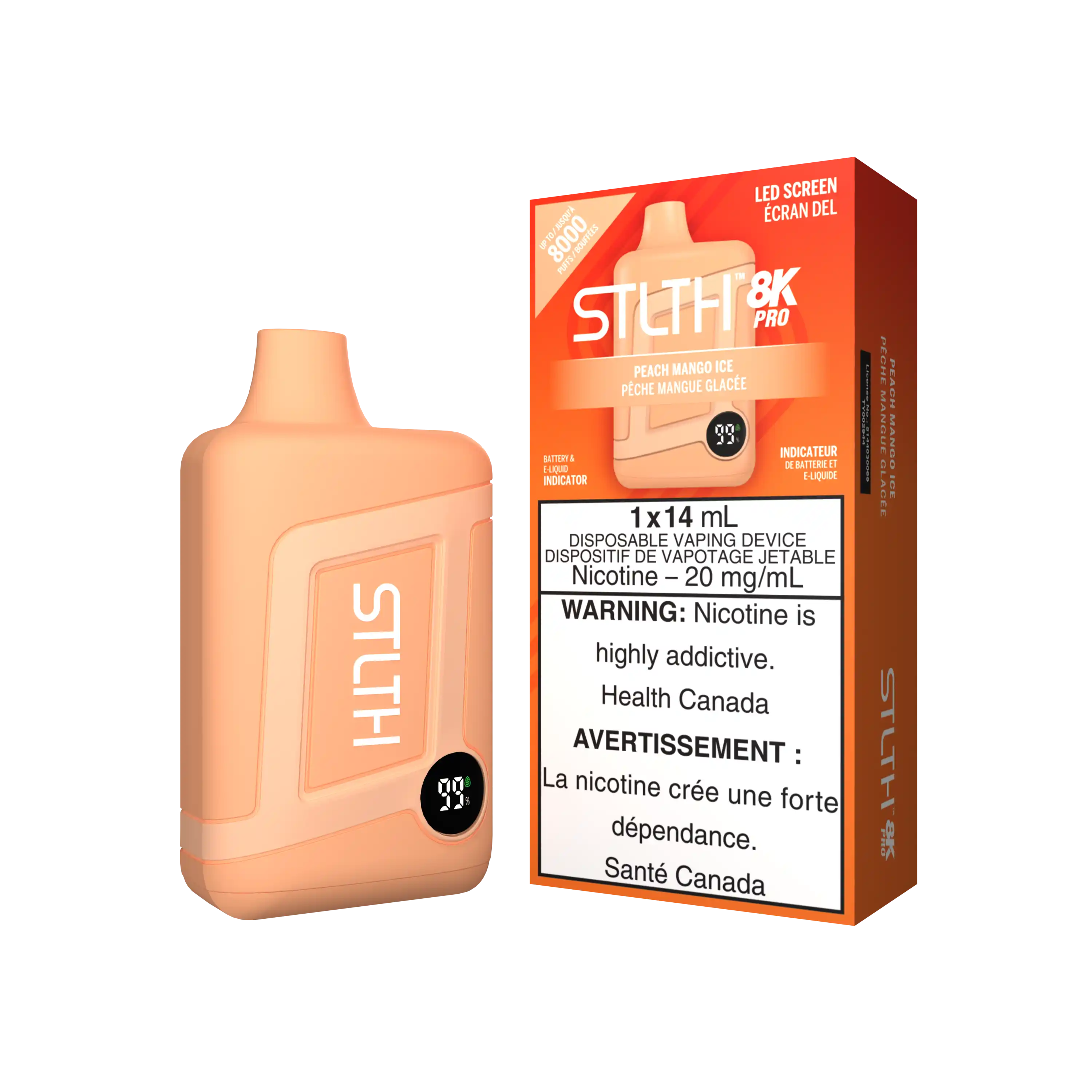 Peach Mango Ice Stlth 8K Pro - Disposable Vape by STLTH