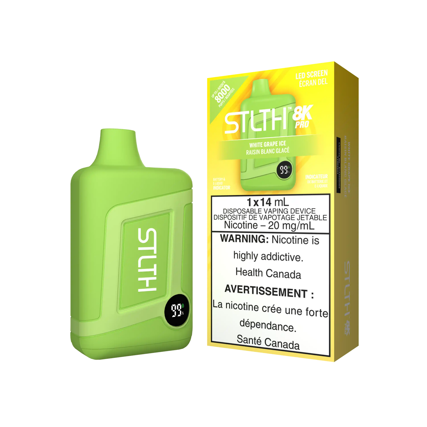 White Grape Ice Stlth 8K Pro - Disposable Vape