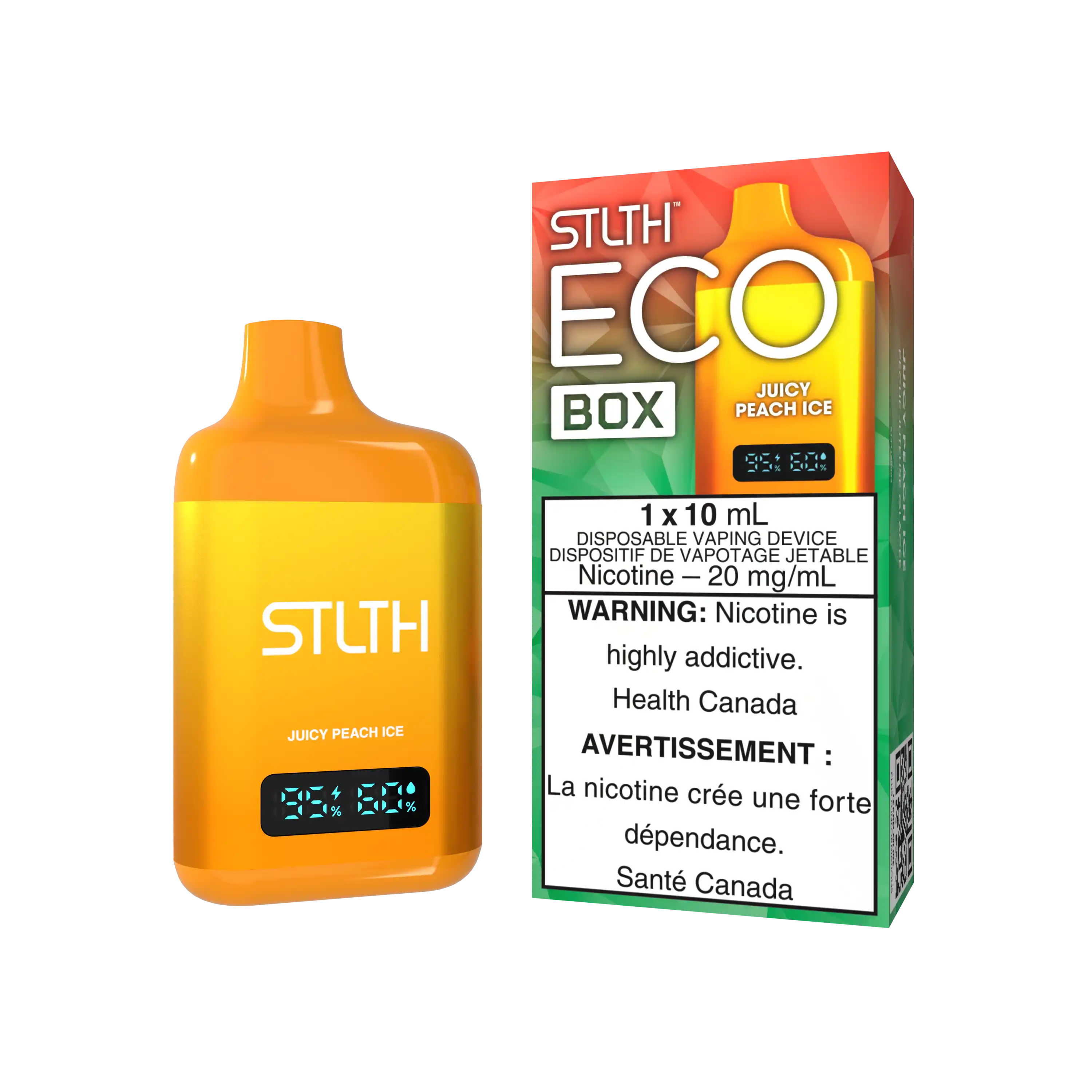 Juicy Peach Ice Stlth Eco Box - Disposable by STLTH