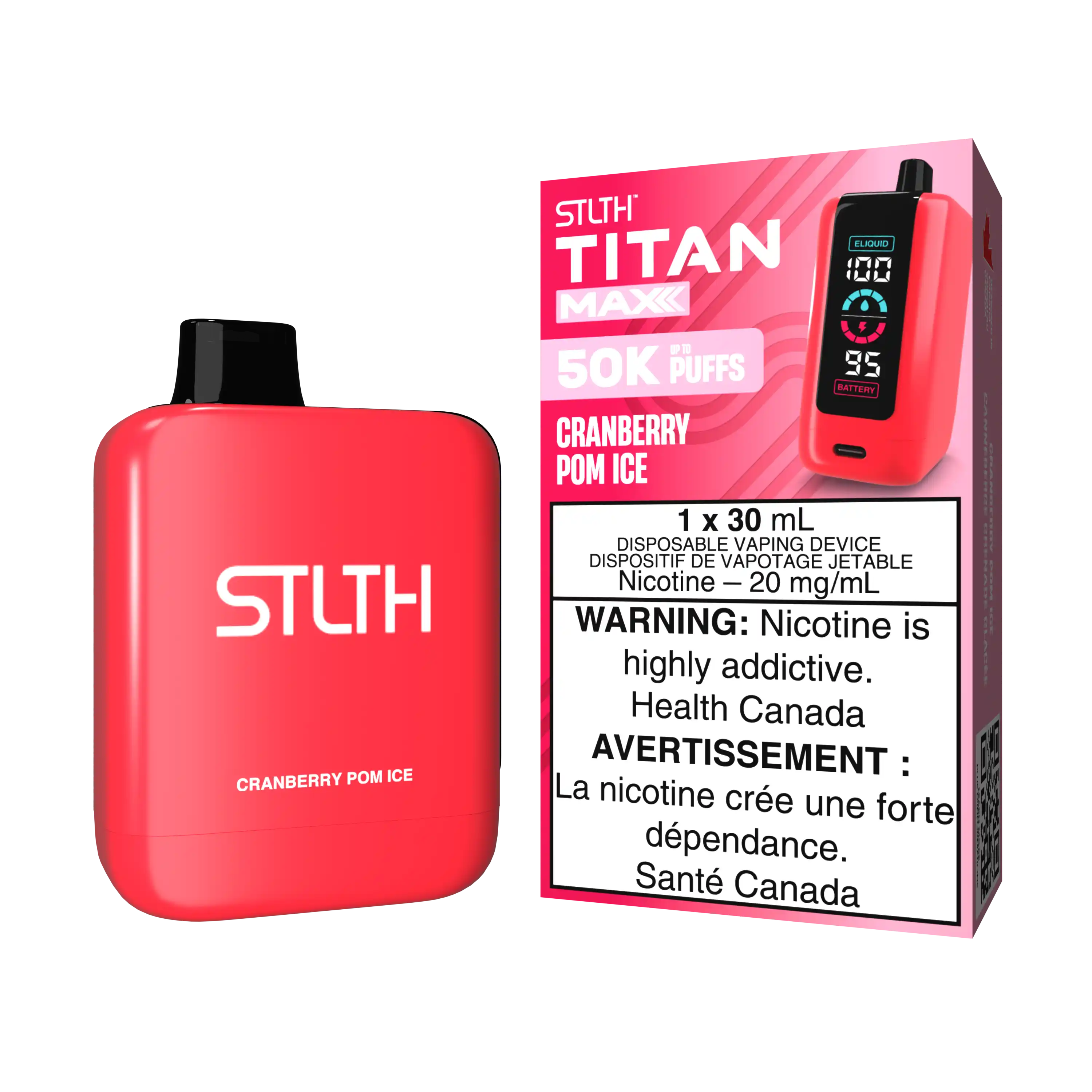 Cranberry Pom Ice Stlth Titan Max - Disposable 50K