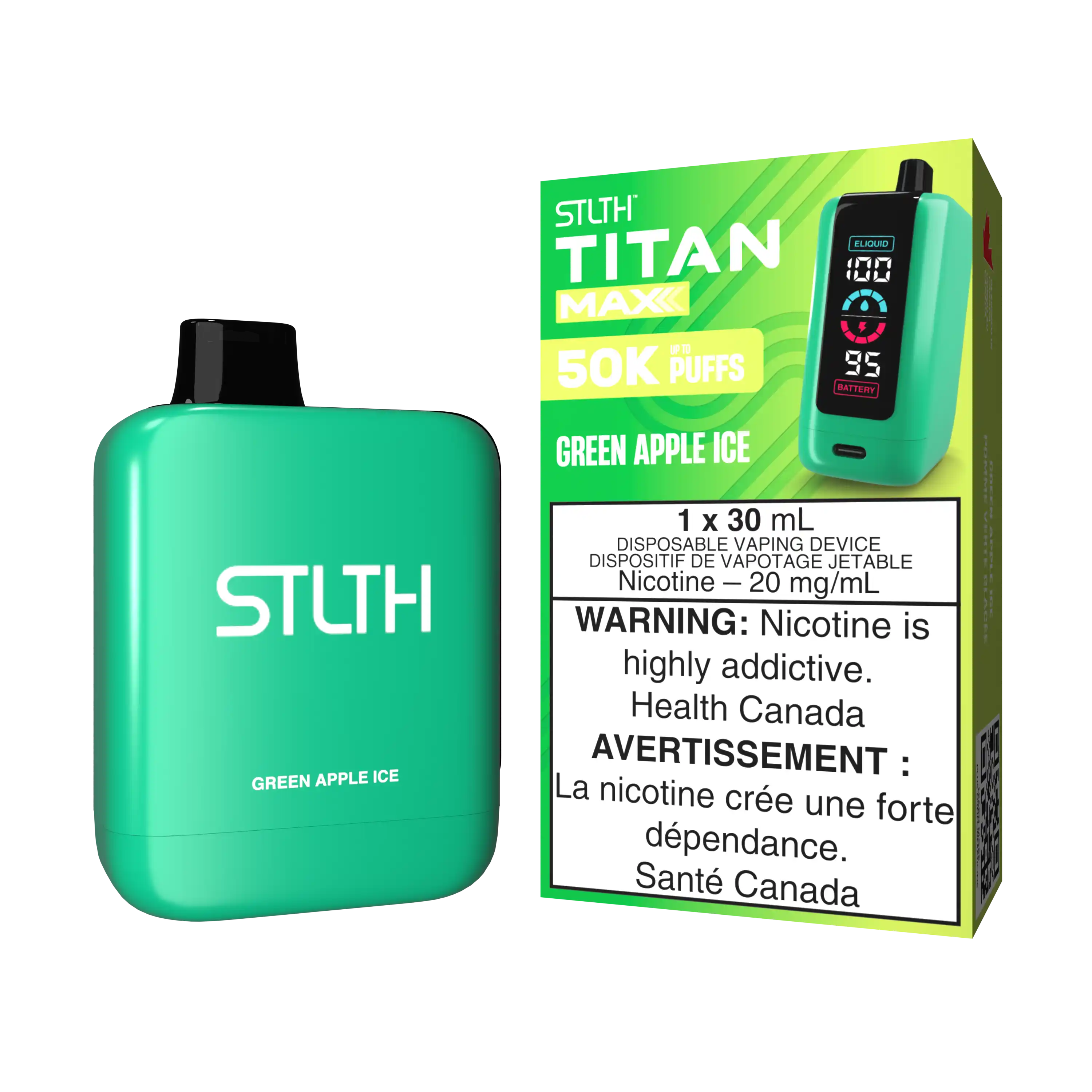 Green Apple Ice Stlth Titan Max - Disposable 50K