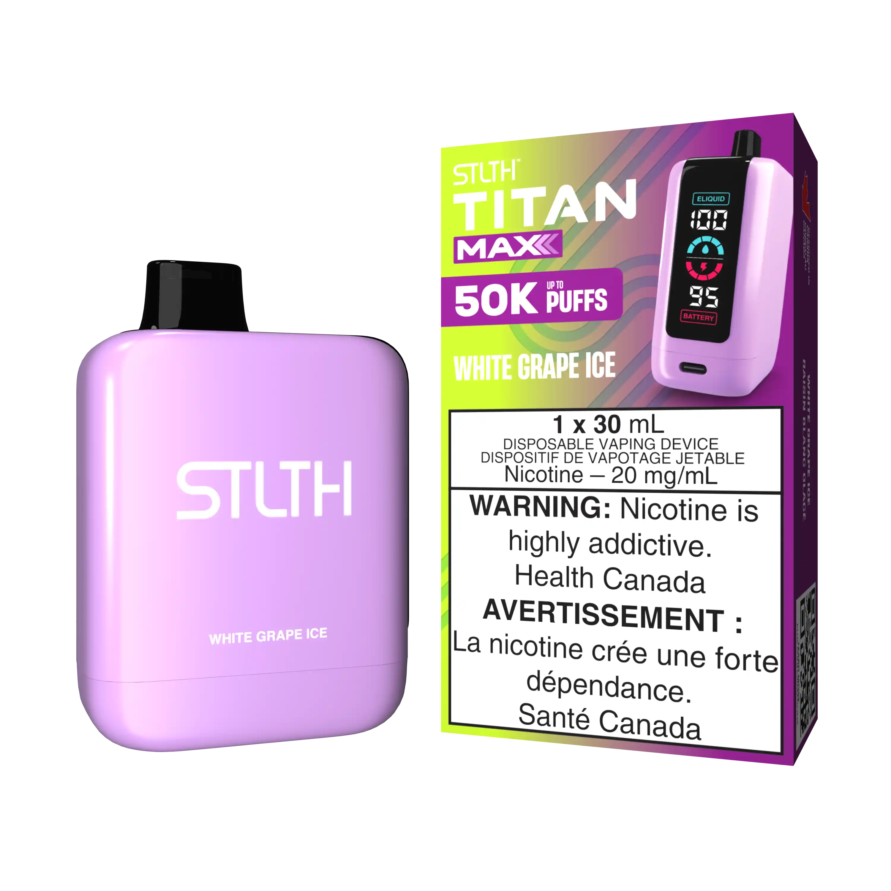 White Grape Ice Stlth Titan Max - Disposable 50K