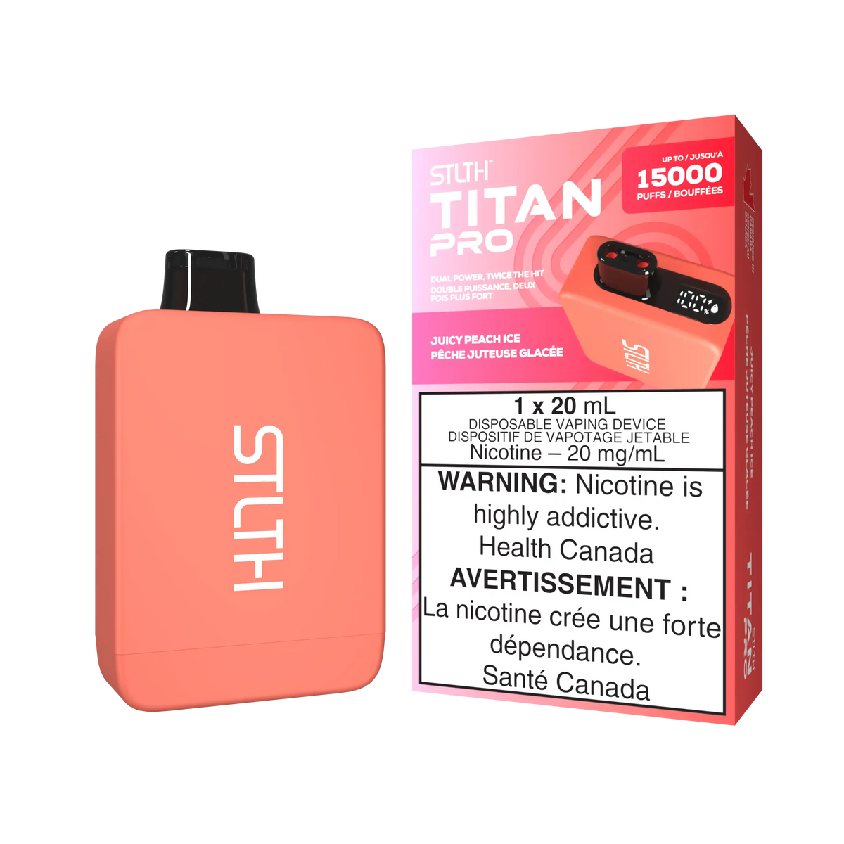 Juicy Peach Ice Stlth Titan Pro - Disposable 15K by STLTH