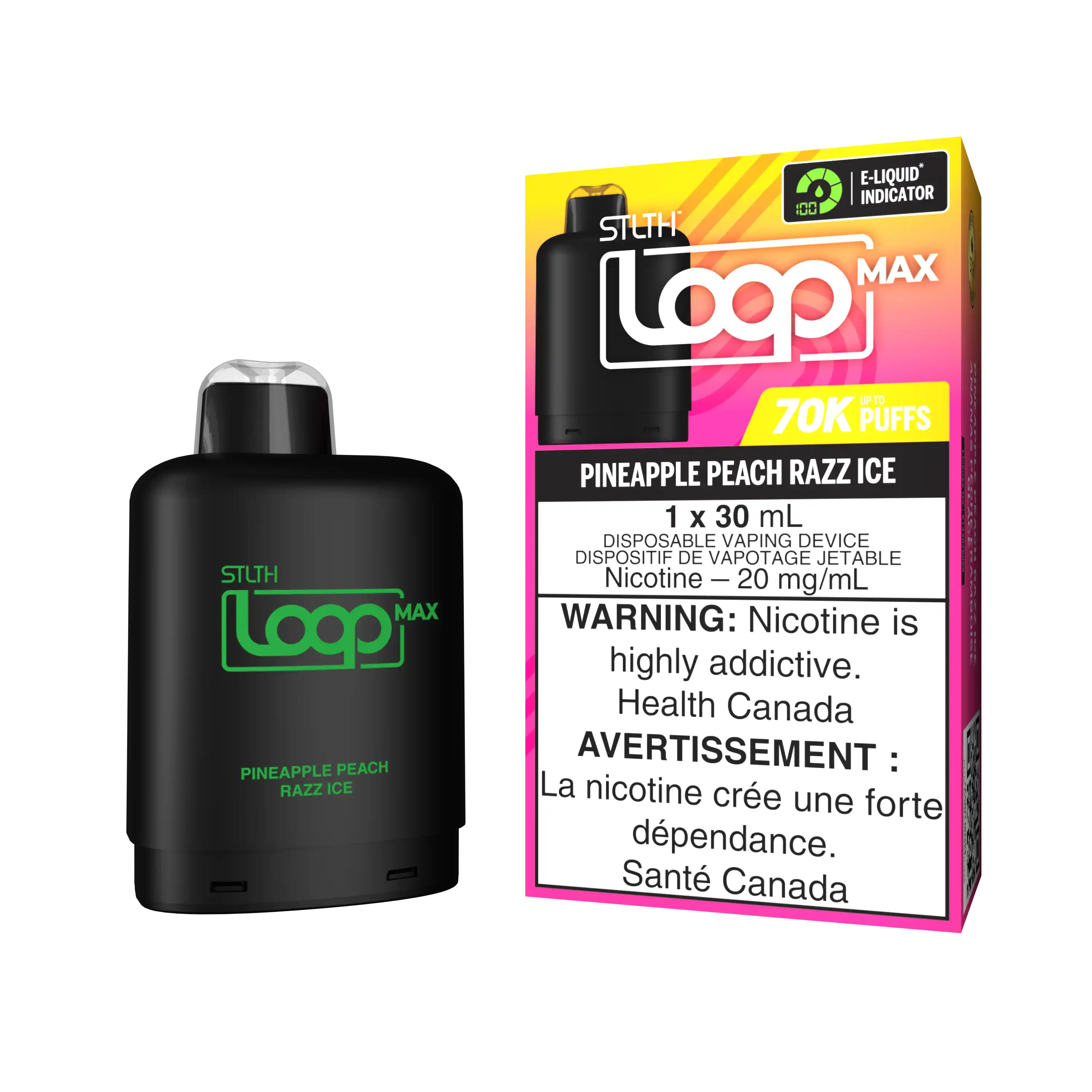 Pineapple Peach Razz Ice Stlth Loop Max 70K Pod