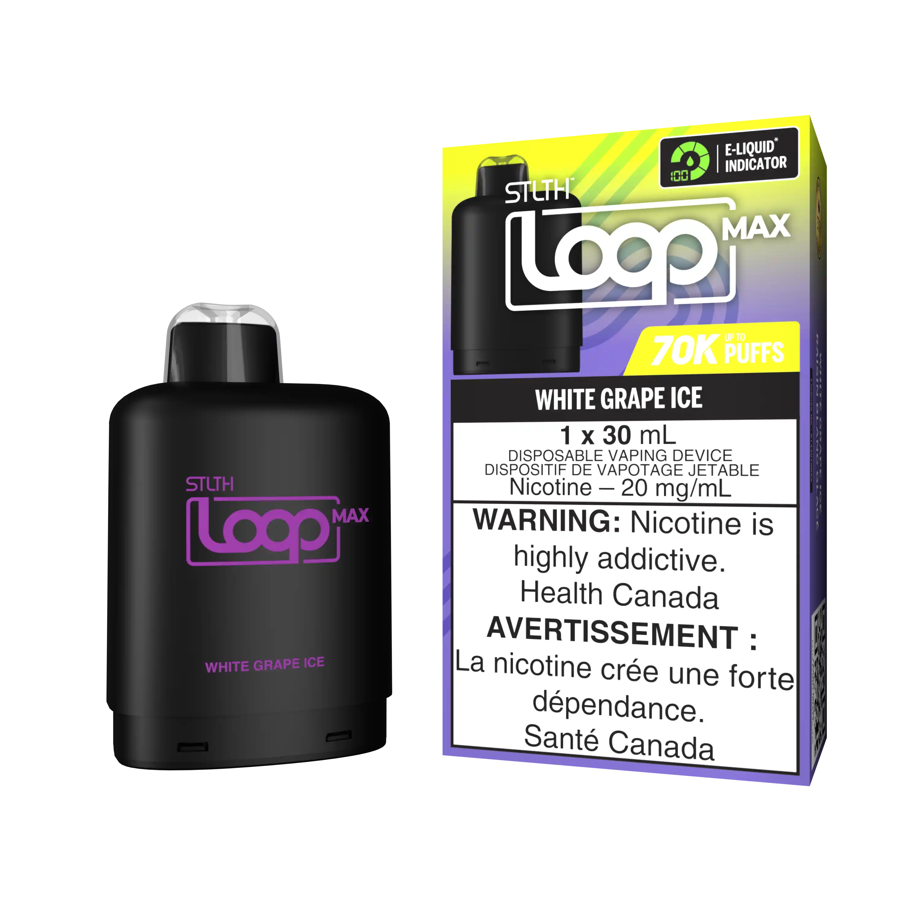 White Grape Ice Stlth Loop Max 70K Pod