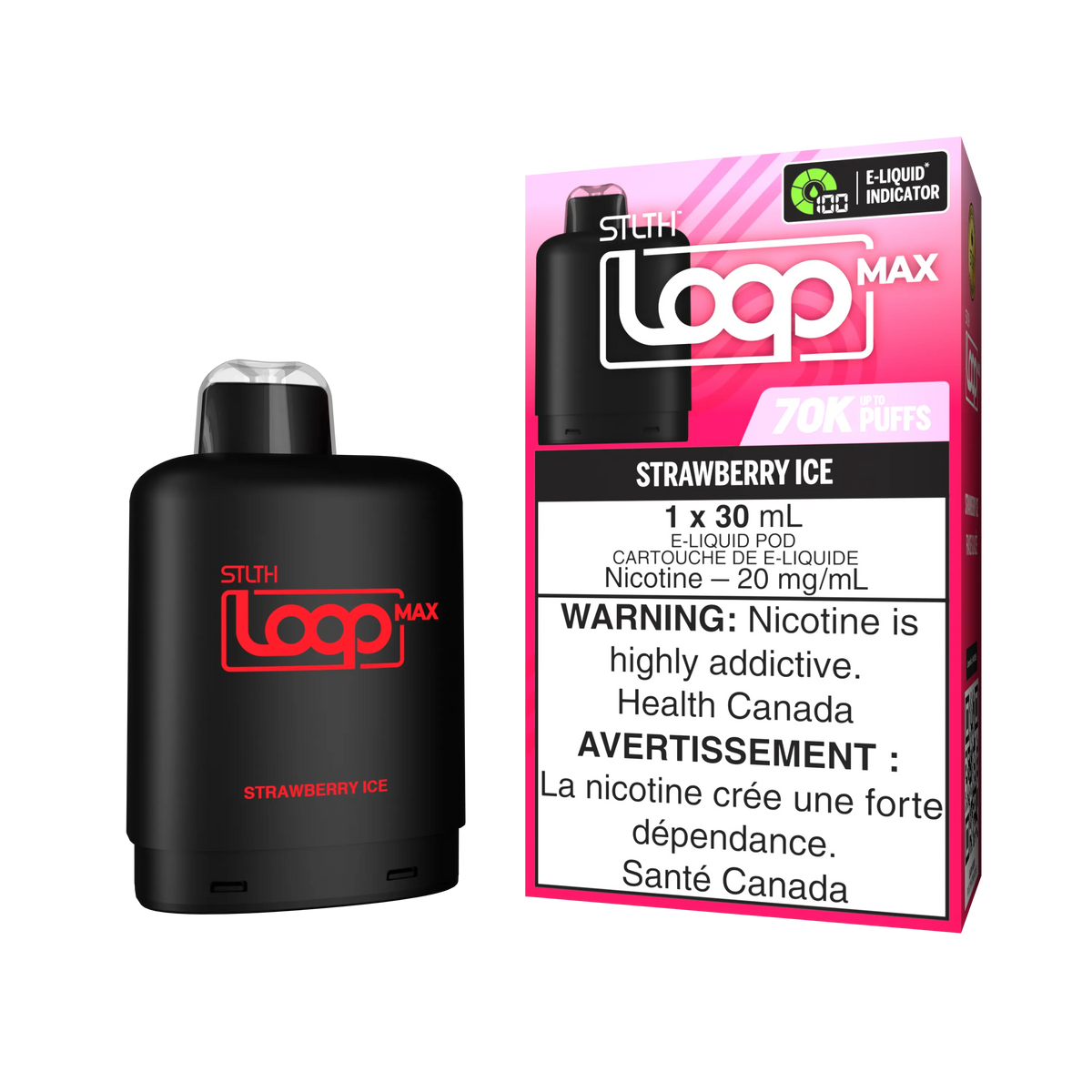Strawberry Ice Stlth Loop Max 70K Pod by STLTH LOOP MAX
