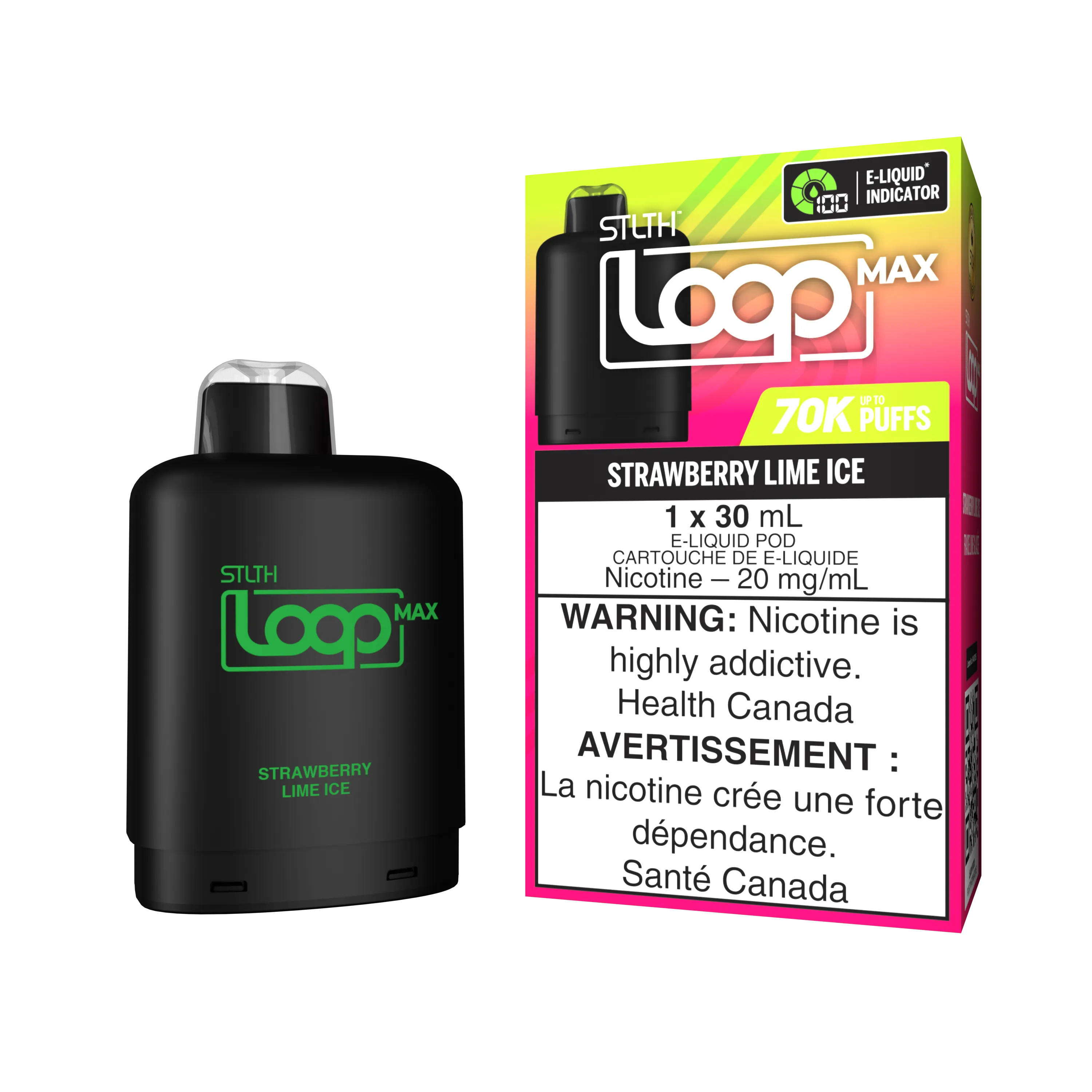 Strawberry Lime Ice Stlth Loop Max 70K Pod by STLTH LOOP MAX