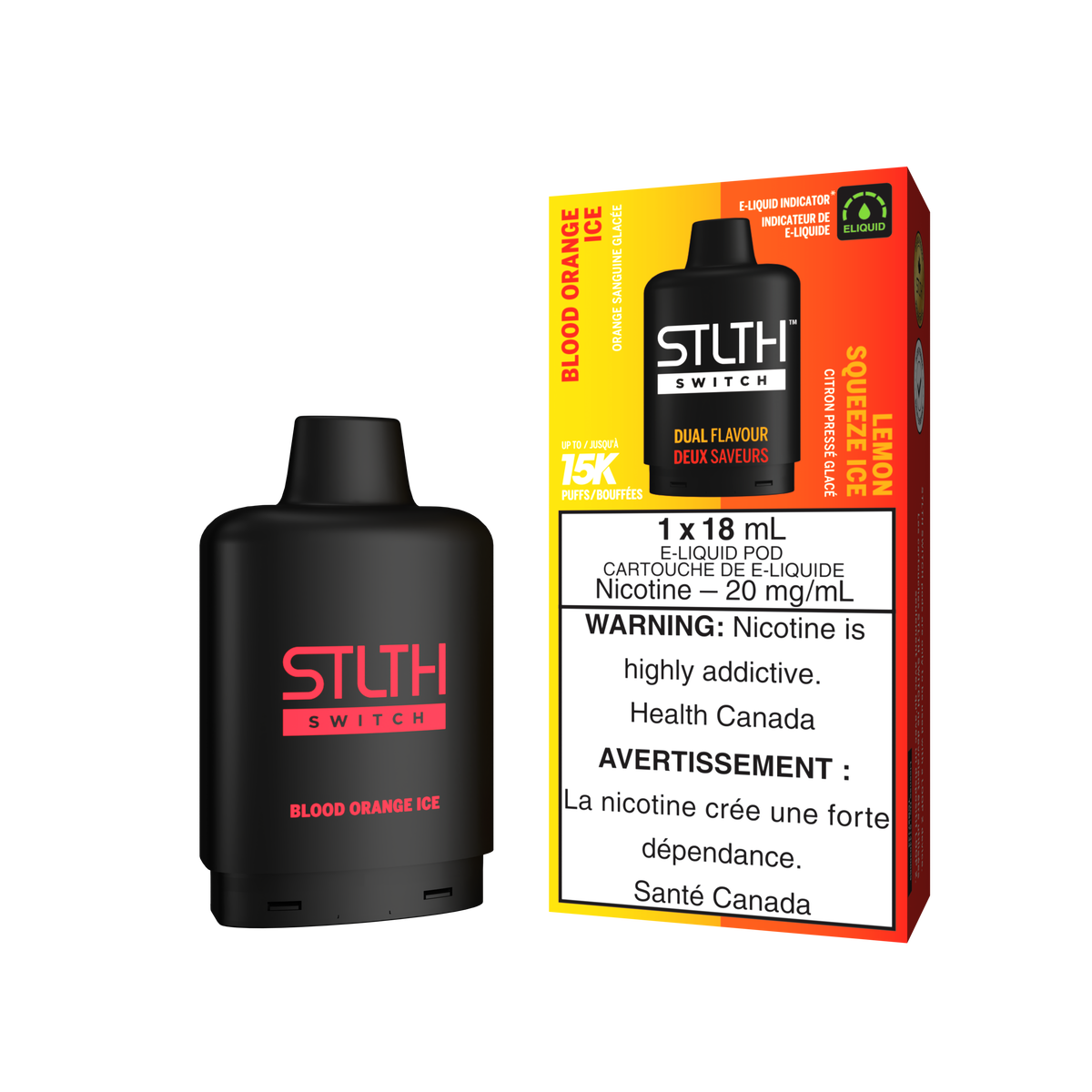 Stlth Switch - Pods (PROVINCIAL) (15K puffs) - Blood Orange Ice & Lemon Squeeze Ice