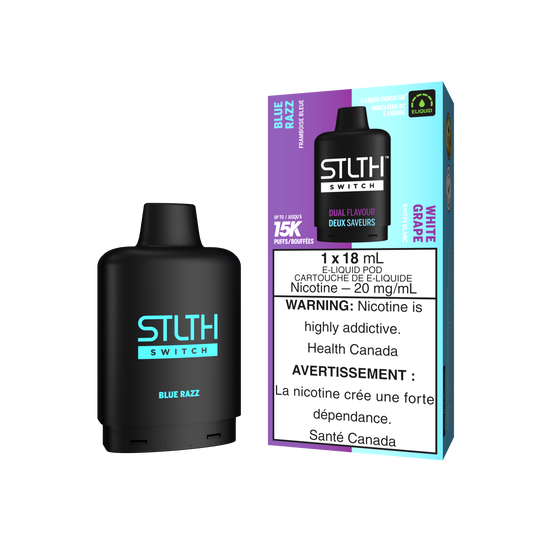 Stlth Switch - Pods (PROVINCIAL) (15K puffs) - Blue Razz & White Grape