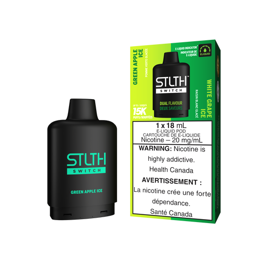 Stlth Switch - Pods (PROVINCIAL) (15K puffs) - Green Apple Ice & White Grape Ice