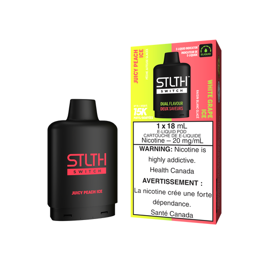 Stlth Switch - Pods (PROVINCIAL) (15K puffs) - Juicy Peach Ice & White Grape Ice