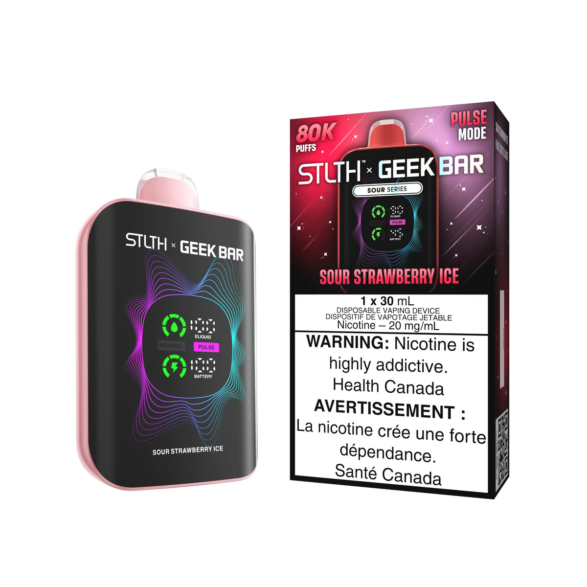 Sour Strawberry Ice Stlth x Geek Bar - Disposable 80K