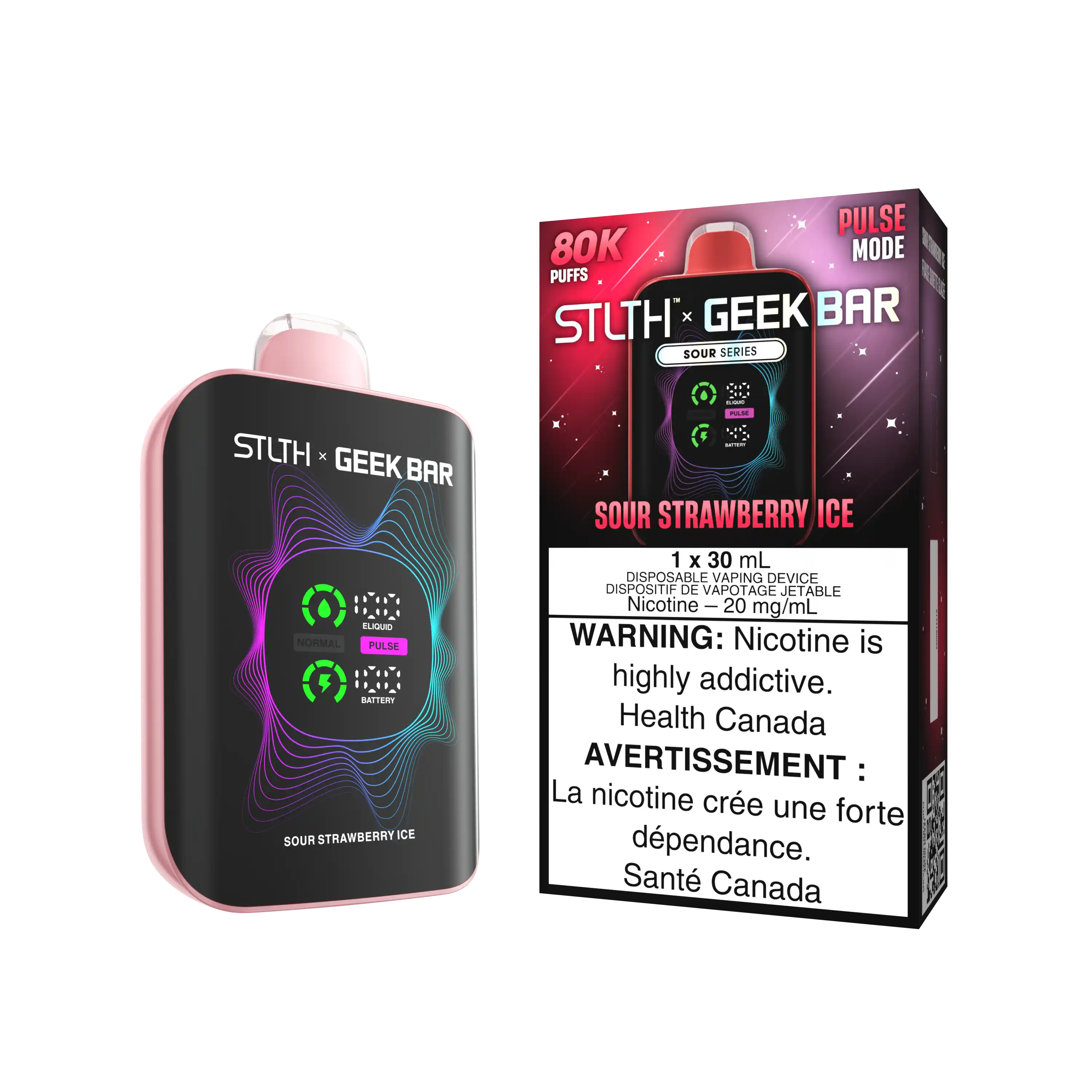 Sour Strawberry Ice Stlth x Geek Bar - Disposable 80K