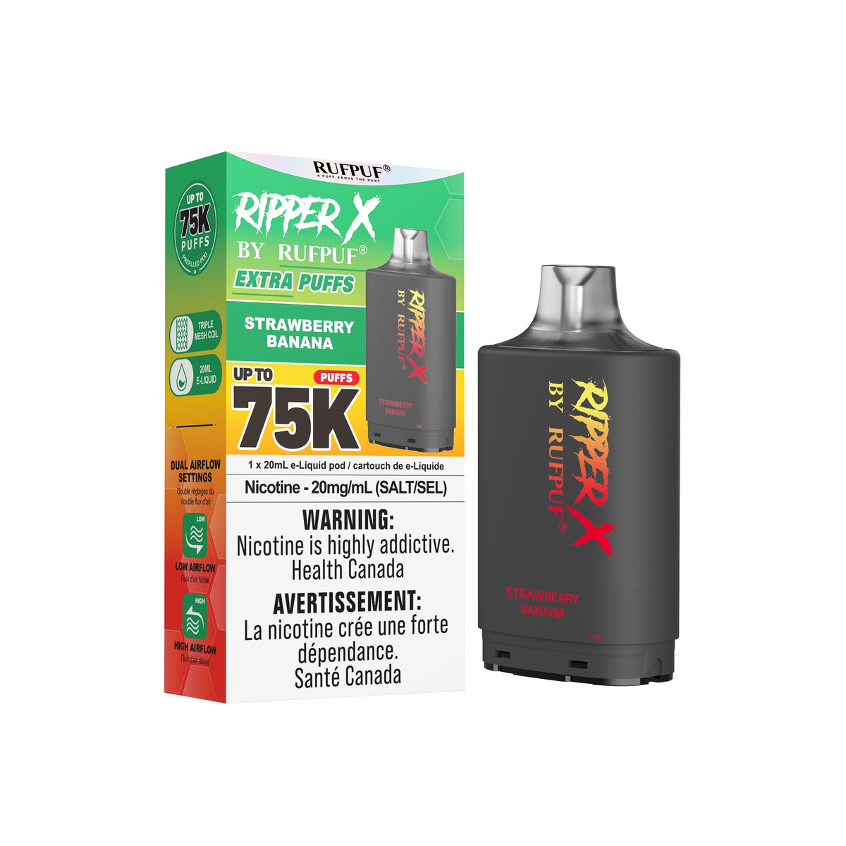 Strawberry Banana Rufpuf Ripper X Pods 75K