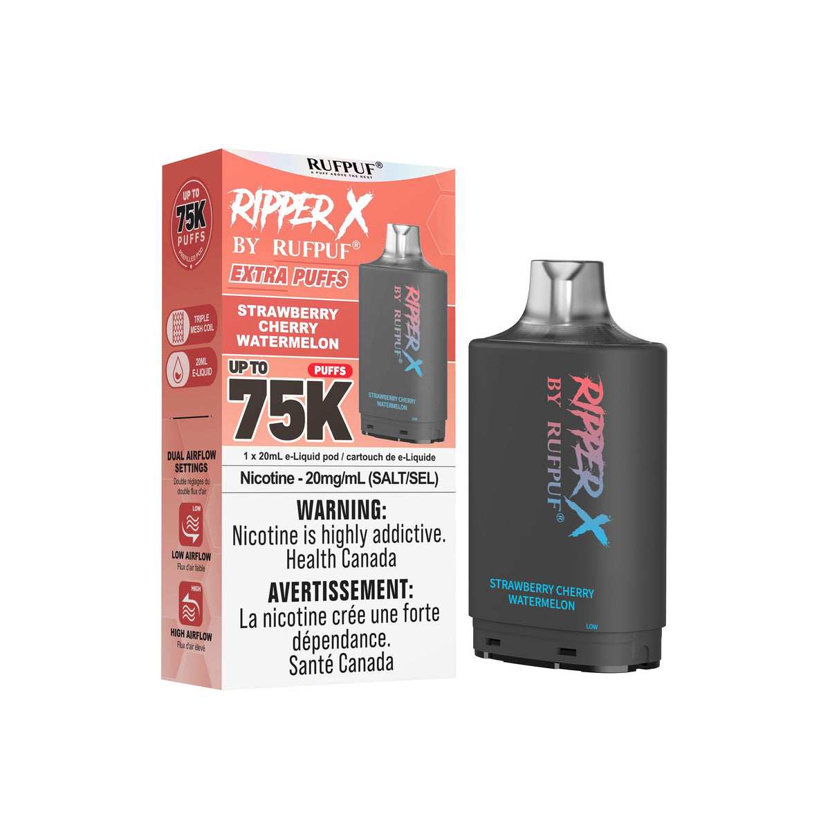 Strawberry Cherry Watermelon Rufpuf Ripper X Pods 75K