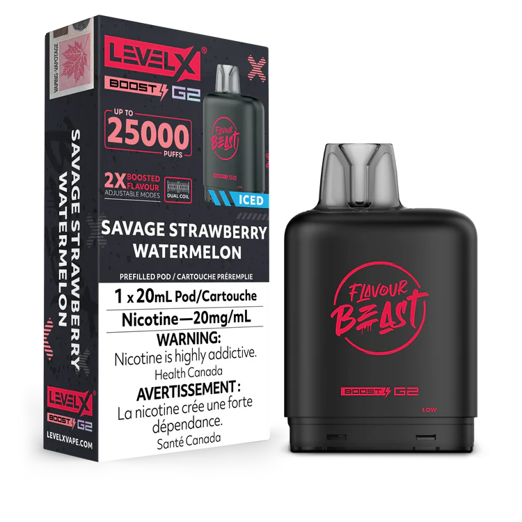 Savage Strawberry Watermelon Iced Flavour Beast Boost G2 Pods 25K