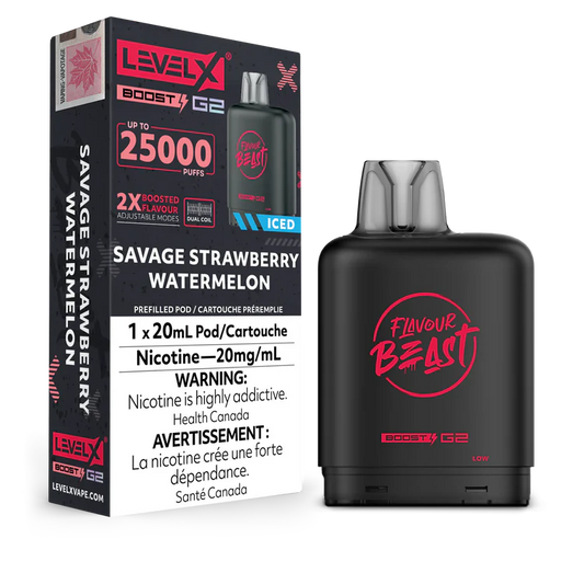 Savage Strawberry Watermelon Iced Flavour Beast Boost G2 Pods 25K