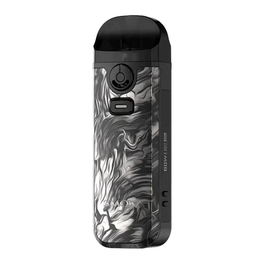 SMOK Nord 4 Kit with a vibrant rainbow honeycomb pattern, black mouthpiece, and display screen.