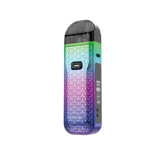 SMOK Nord 5 Kit in grey with textured panel, clear pod, and digital display showing "80".
