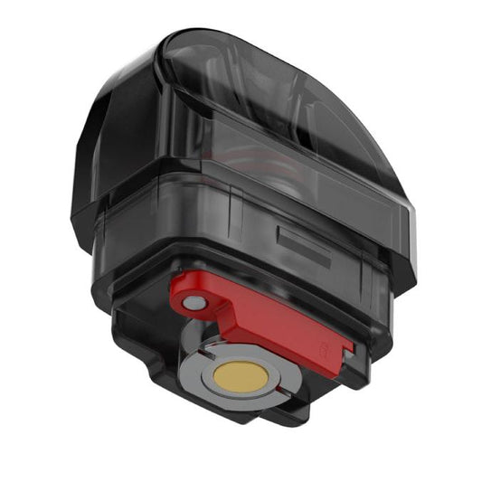SMOK Nord 5 Replacement Pod (5ml) with dark transparent plastic, red locking mechanism, and gold-colored contact.