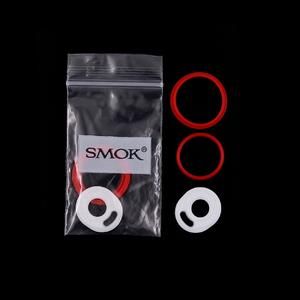 SMOK replacement seals kit with red and white silicone O-rings, some in a clear plastic bag.