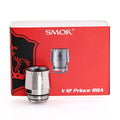 SMOK V12 Prince RBA coil head in silver, next to its red and white product box.