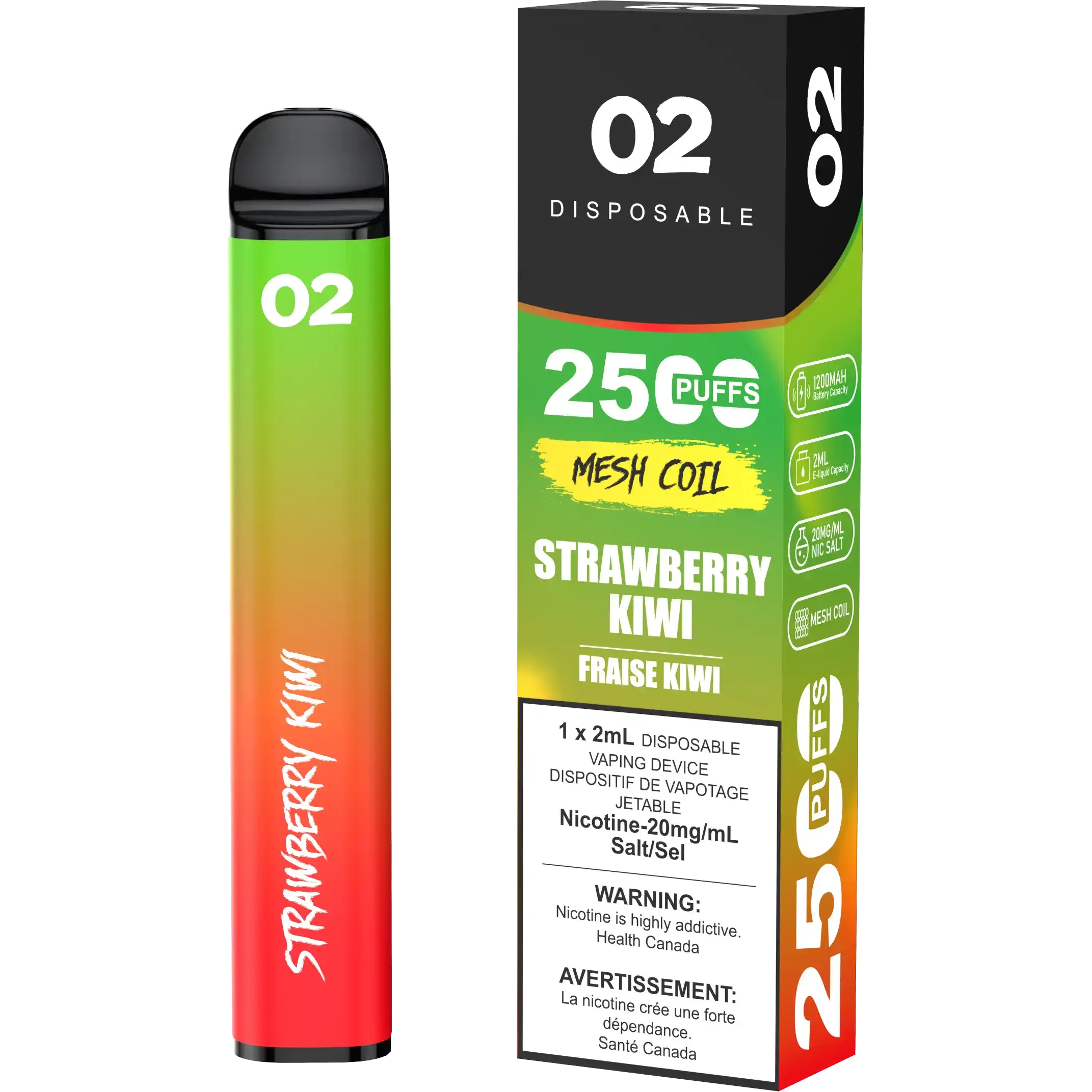 Strawberry Kiwi O2 - Disposable 2.5K