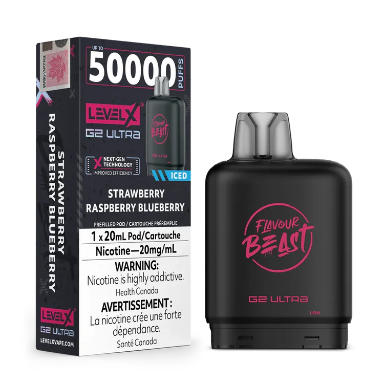 Strawberry Raspberry Blueberry Iced by Level X Flavour Beast G2 Ultra 50K
