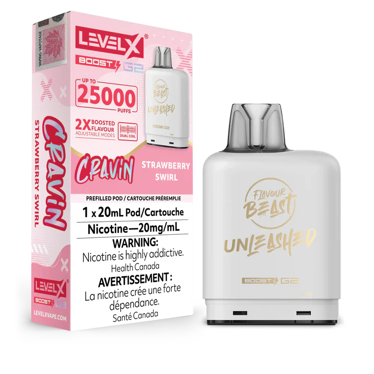 Strawberry Swirl Flavour Beast Boost G2 Unleashed Pods 25K