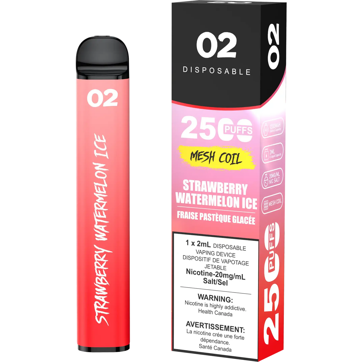 Strawberry Watermelon Ice O2 - Disposable 2.5K