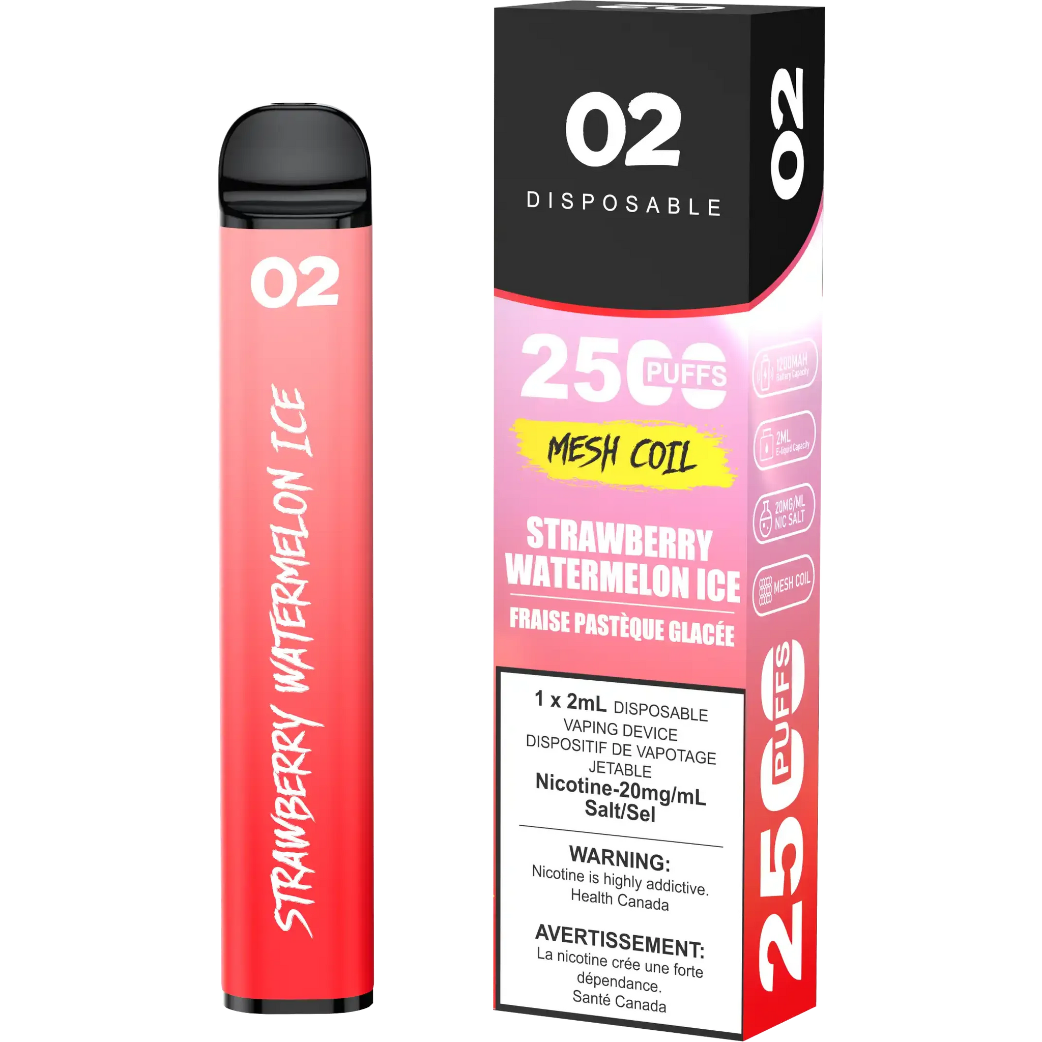 Strawberry Watermelon Ice O2 - Disposable 2.5K