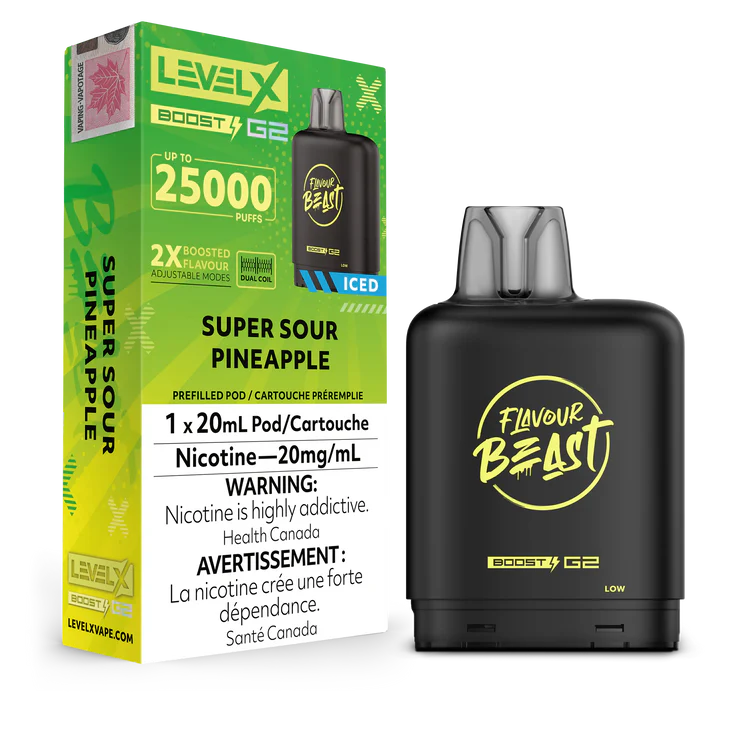 Super Sour Pineapple (Iced) Flavour Beast Boost G2 Pods 25K