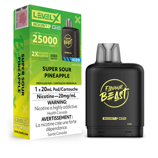 Super Sour Pineapple (Iced) Flavour Beast Boost G2 Pods 25K