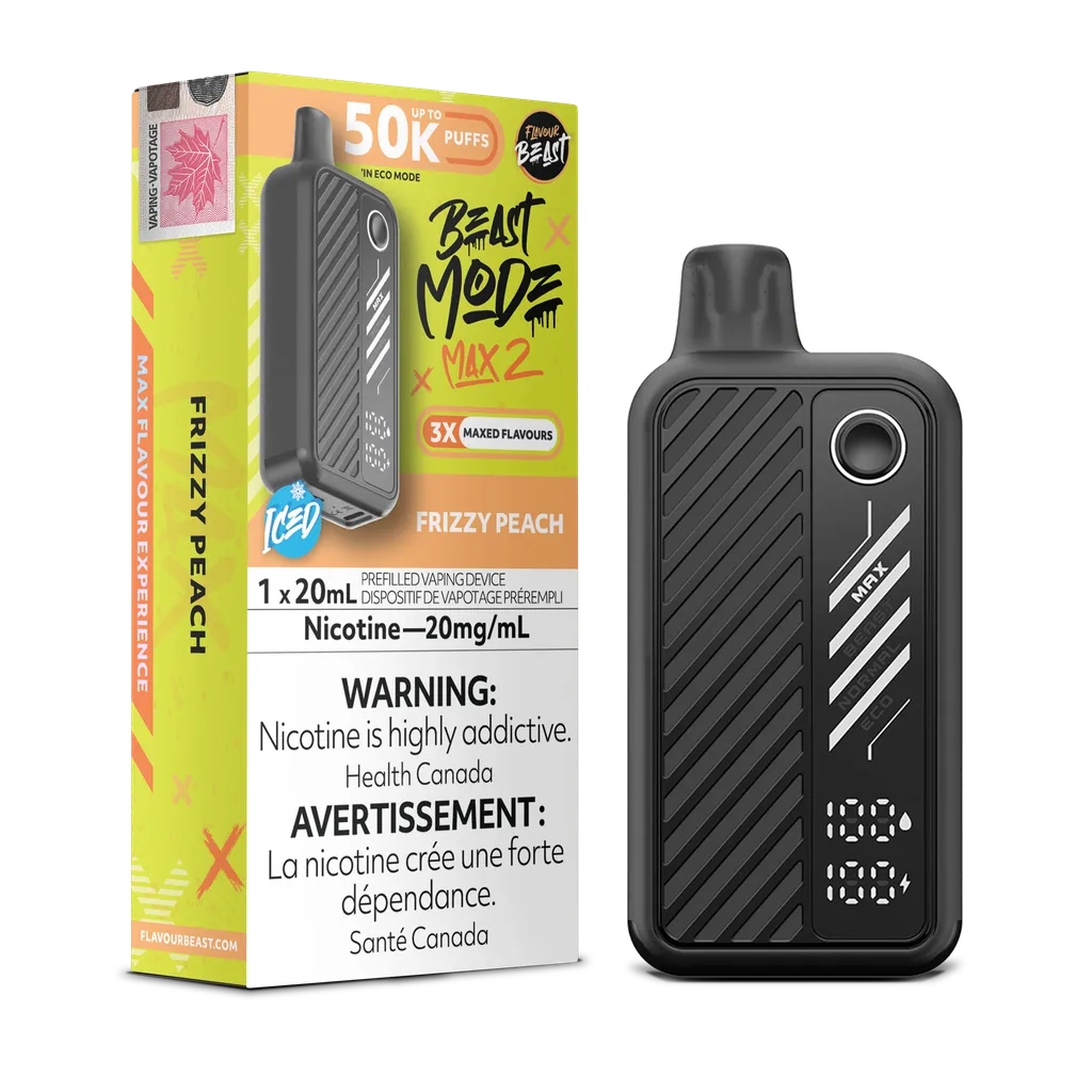 Frizzy Peach Iced Flavour Beast Mode Max 2 - Disposable 50K by FLAVOUR BEAST