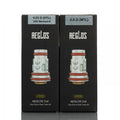 Two Uwell Aeglos replacement coils, white with red O-rings, showing 0.8Ω and 0.23Ω UN2 Meshed-H options.
