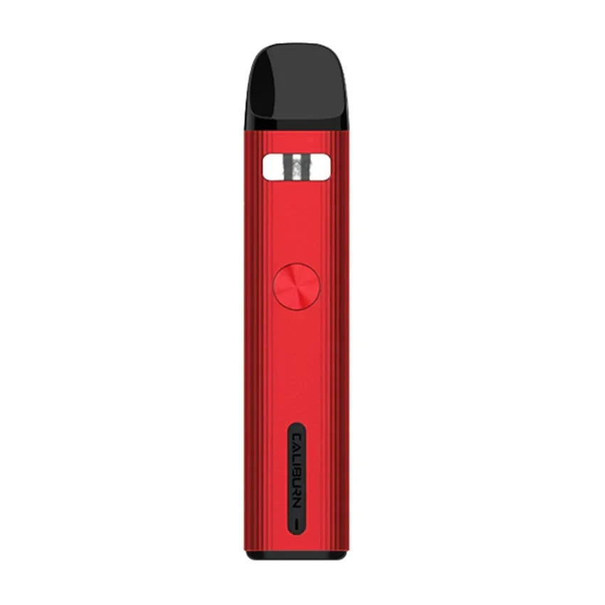 Uwell Caliburn G2 Pod Kit in gradient green to orange, sleek design with black mouthpiece and button.