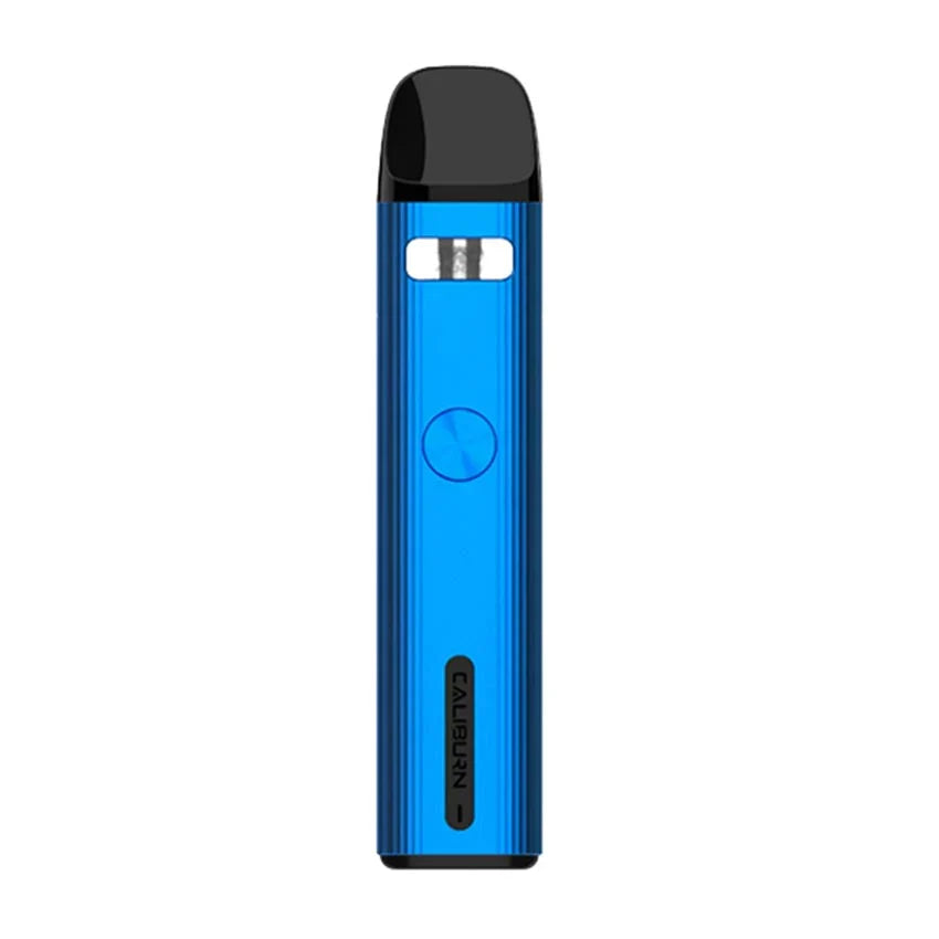 Uwell Caliburn G2 Pod Kit in gradient green to orange, sleek design with black mouthpiece and button.