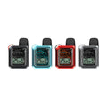 Uwell Caliburn GK3 Pod Kit in silver with screen, black pod, and brown leather-look accents.