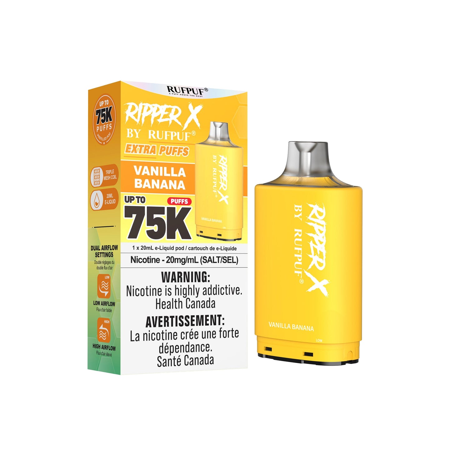 Vanilla Banana Rufpuf Ripper X Pods 75K