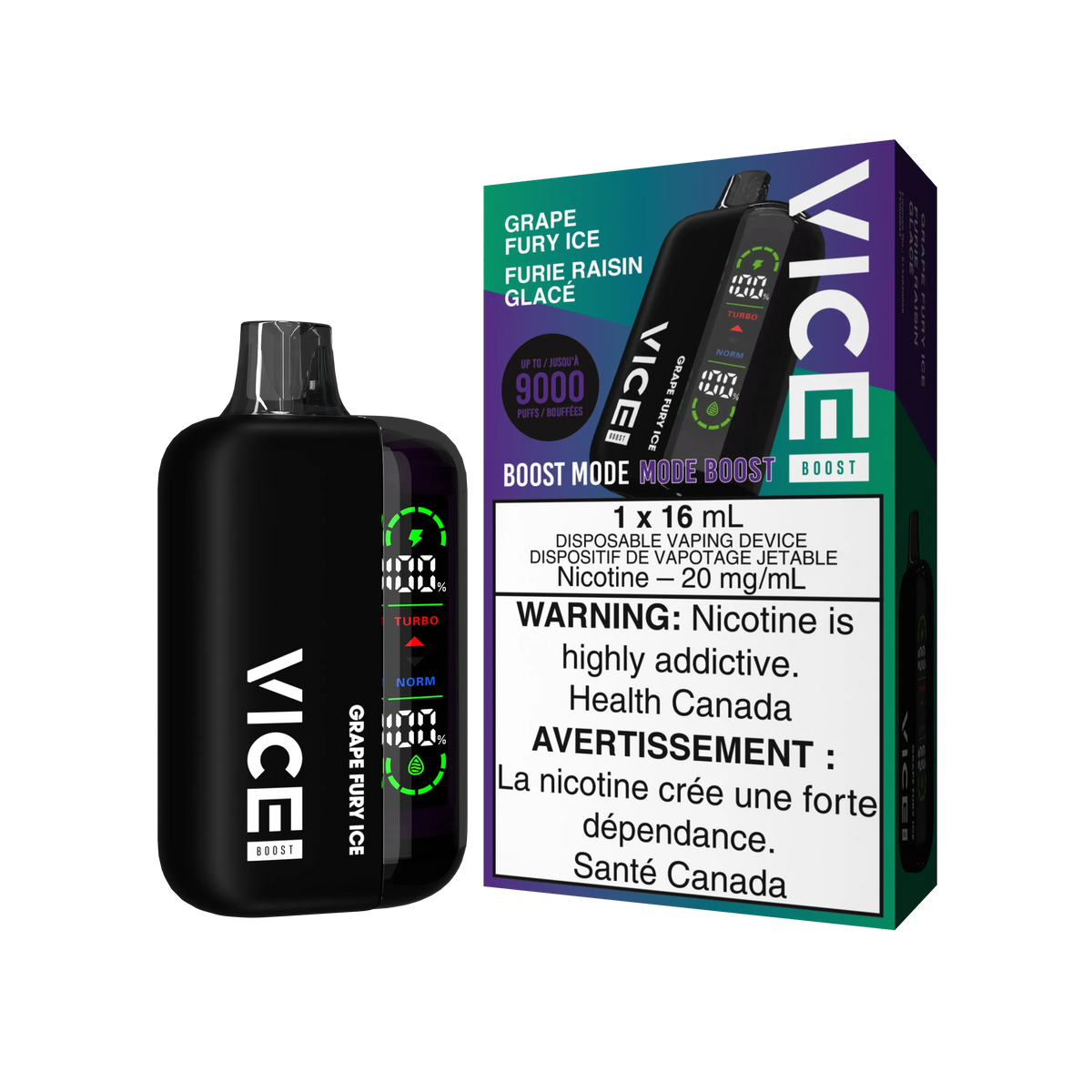 Grape Fury Ice Vice Boost - Disposable 9K