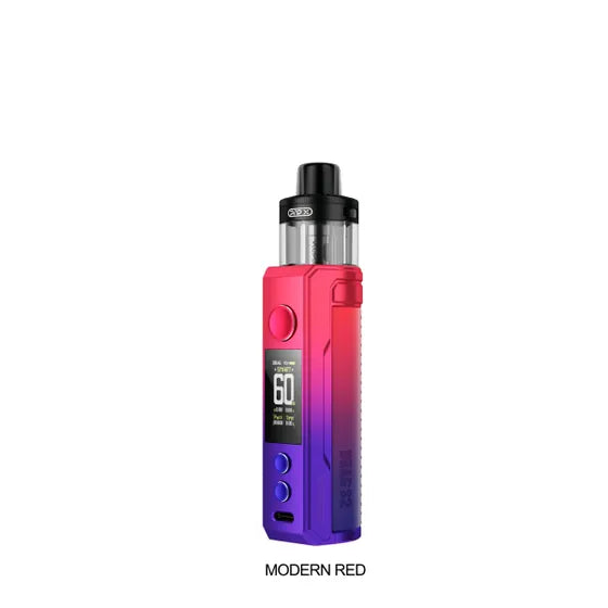 Voopoo Drag S2 Mod Pod Kit in Moss Green, featuring a textured grip and clear 5mL pod.