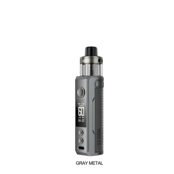 Voopoo Drag S2 Mod Pod Kit in Moss Green, featuring a textured grip and clear 5mL pod.