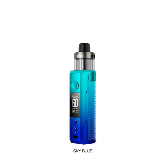 Voopoo Drag S2 Mod Pod Kit in Moss Green, featuring a textured grip and clear 5mL pod.