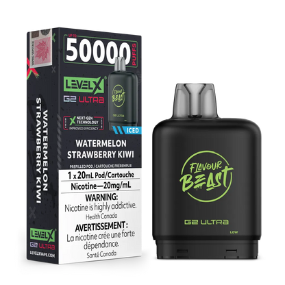 Watermelon Strawberry Kiwi Iced by Level X Flavour Beast G2 Ultra 50K