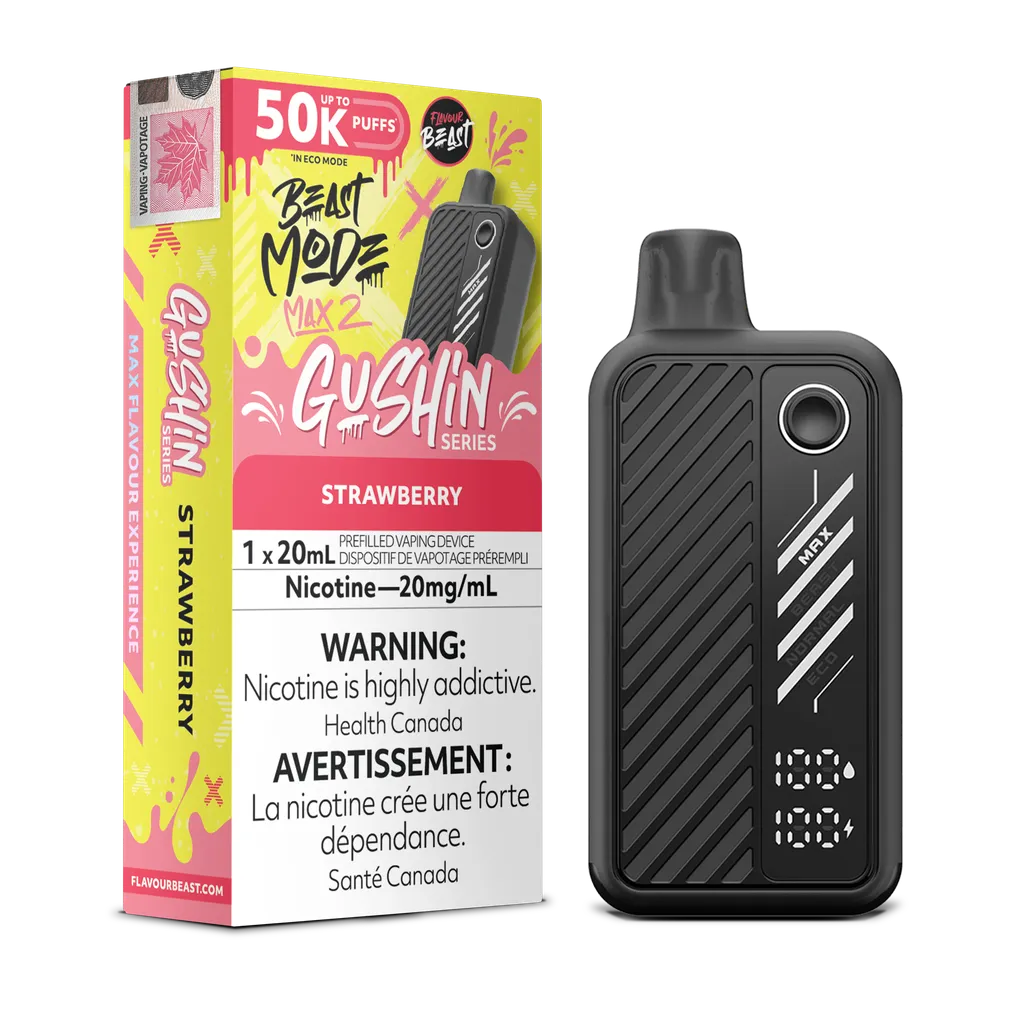 Gushin' Strawberry Flavour Beast Mode Max 2 - Disposable 50K by FLAVOUR BEAST