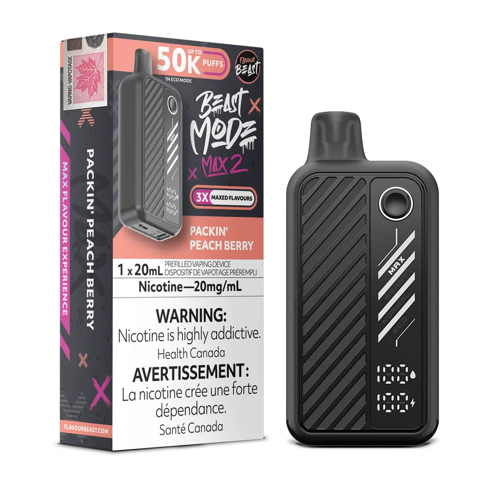 Packin' Peach Berry Flavour Beast Mode Max 2 - Disposable 50K by FLAVOUR BEAST