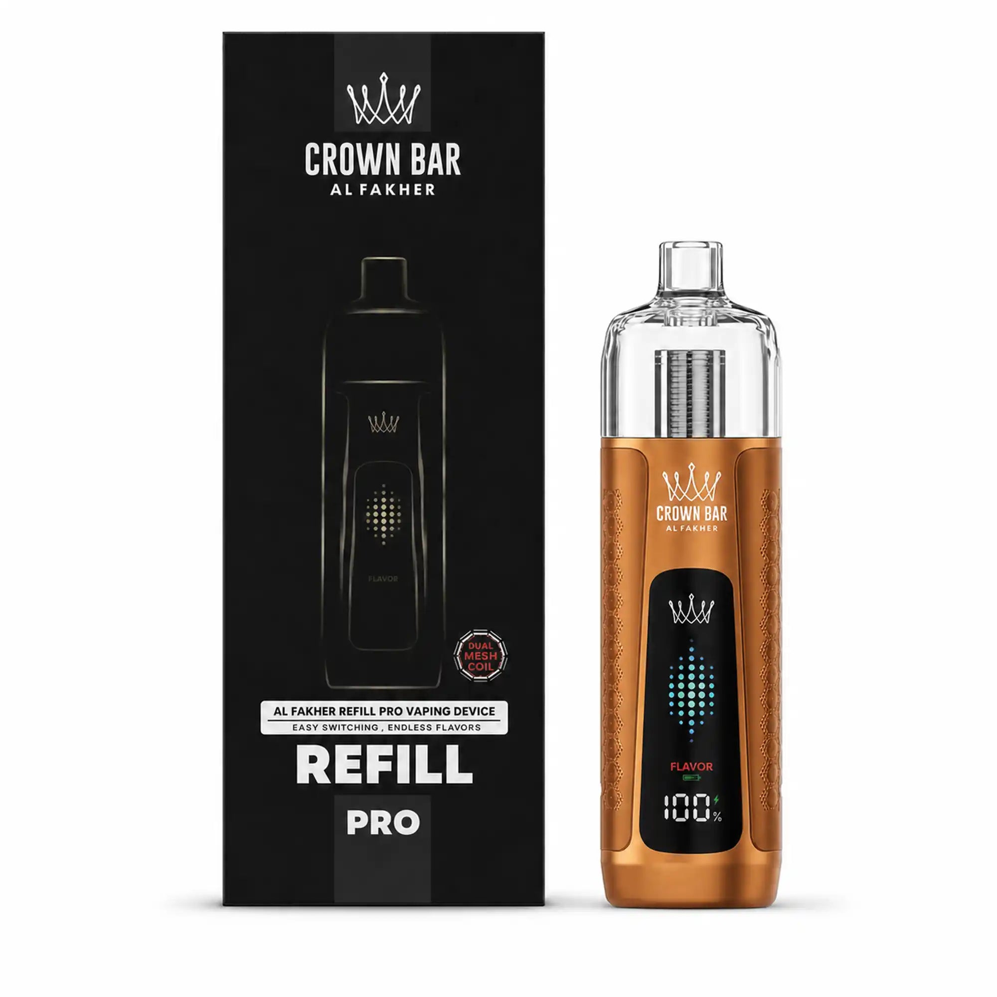 AL FAKHER Crown Bar - AF Refill Pro Device Kit 20mL in Sunset Orange.